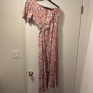 Amazon pleated one shoulder midi dress size M worn once